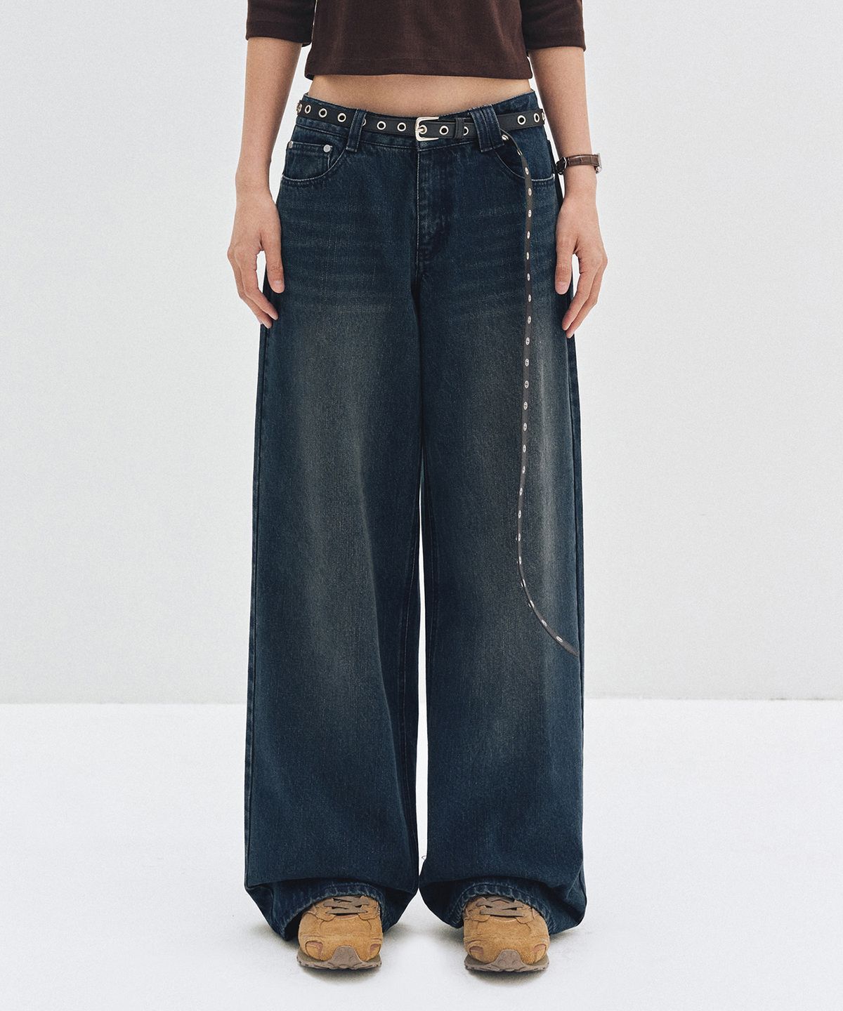 데케트 우먼(DECET WOMEN) Signature Low Rise Wide Jeans DCWPT004DBLUE