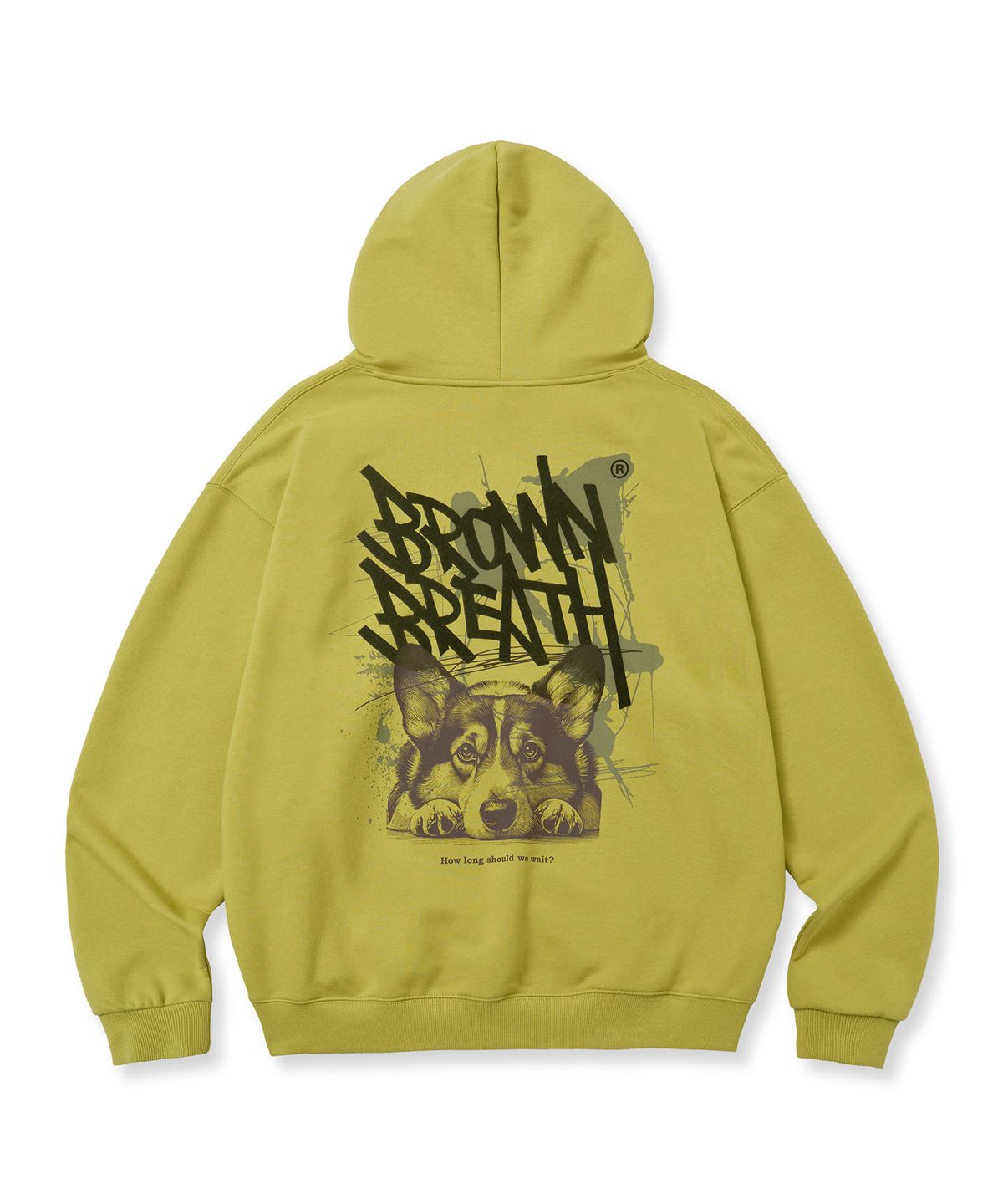 브라운브레스(BROWNBREATH) WAITING TAG V2 HOODIE - MUSTARD