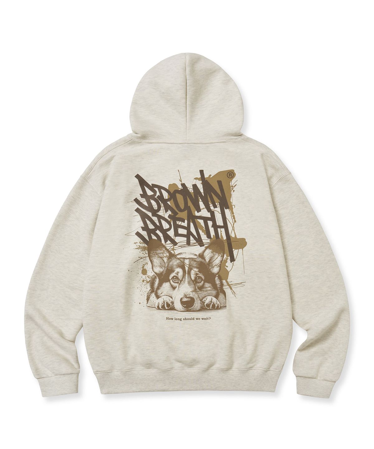 브라운브레스(BROWNBREATH) WAITING TAG V2 HOODIE - OATMEAL