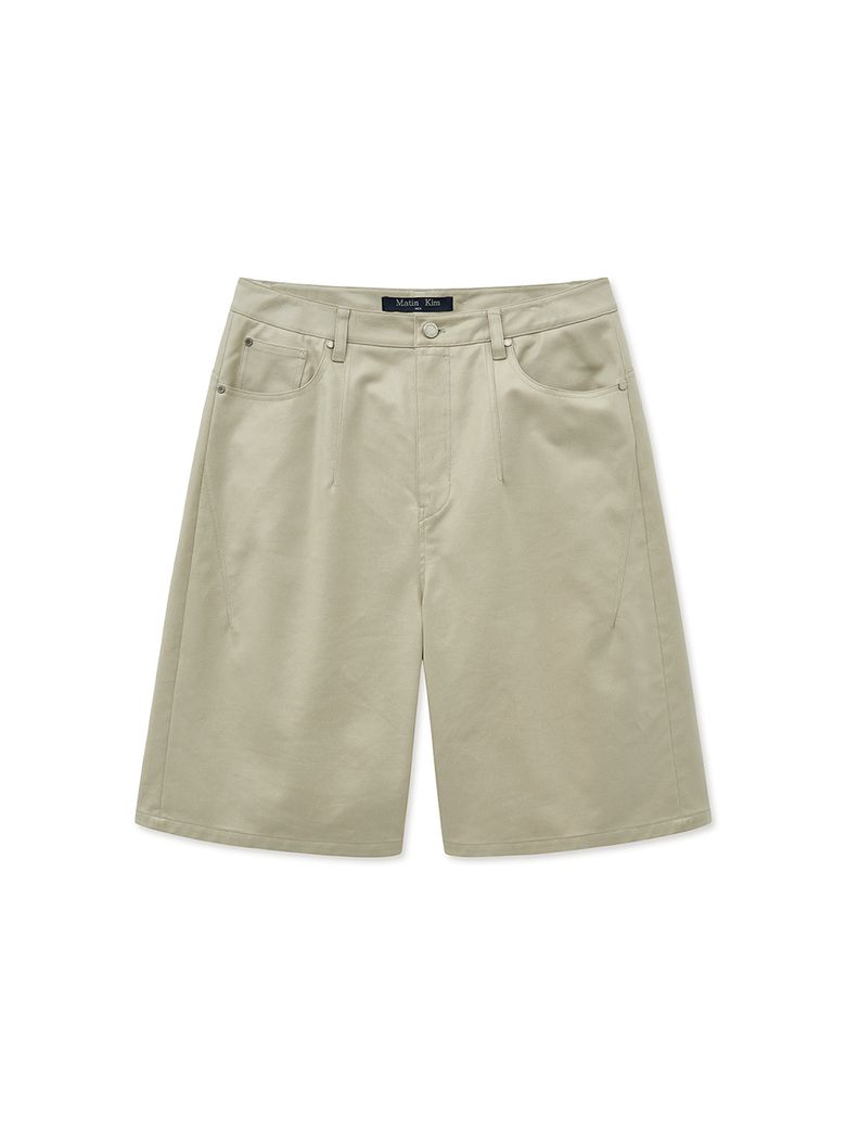 MATT COATING BERMUDA PANTS FOR MEN IN LIGHT BEIGE