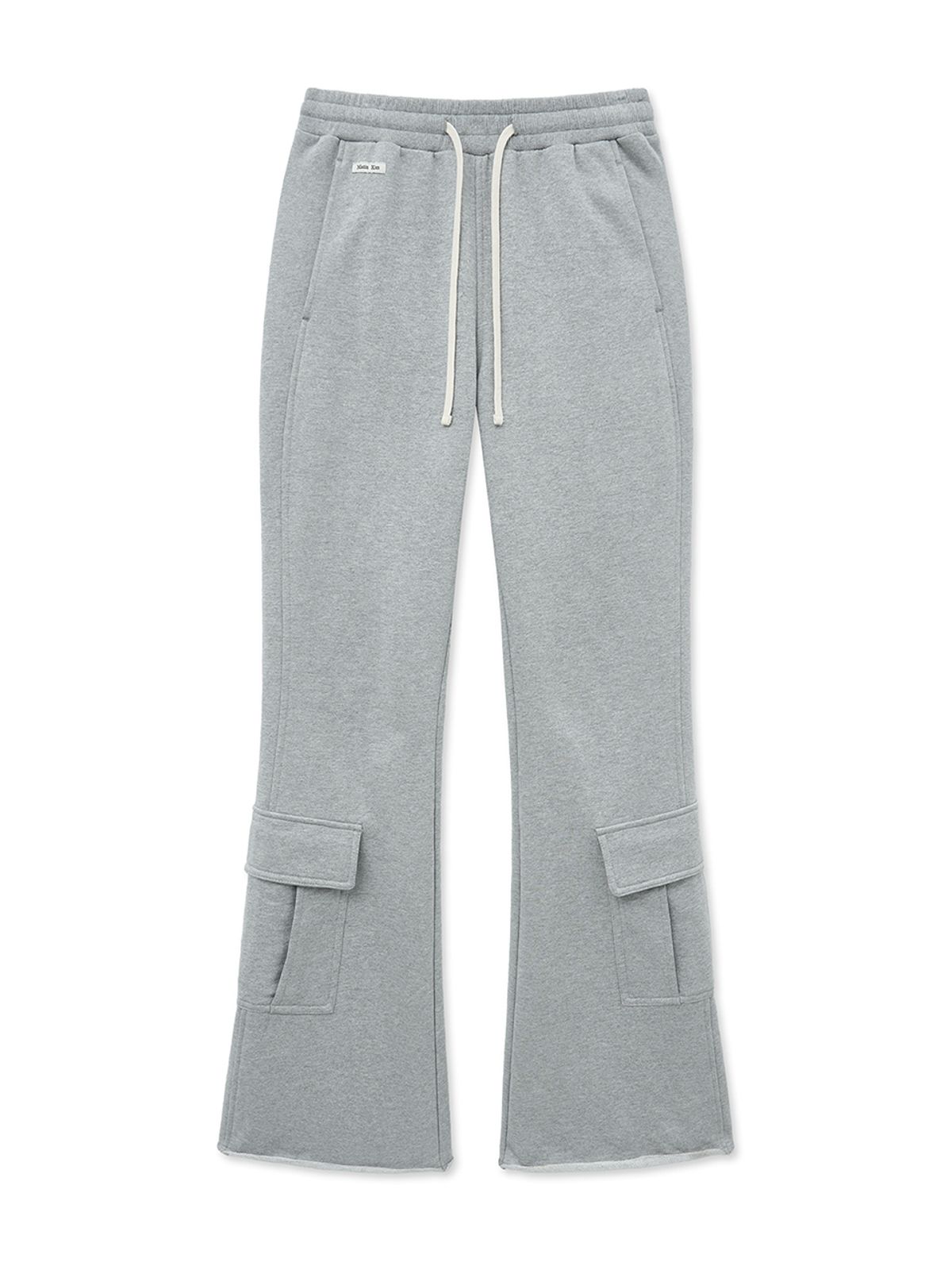 마뗑킴(MATIN KIM) BOOTS CUT SLIM CARGO SWEATPANTS IN GREY