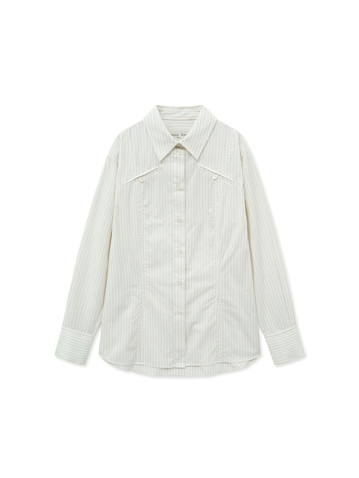 마뗑킴(MATIN KIM) POCKET LINE POINT SHIRT IN BEIGE