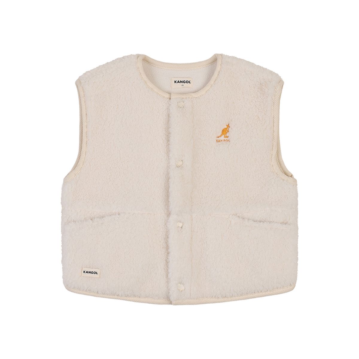 캉골키즈(KANGOL KIDS) [베이비] 쉬어링 오픈 베스트 RD 0969 아이보리