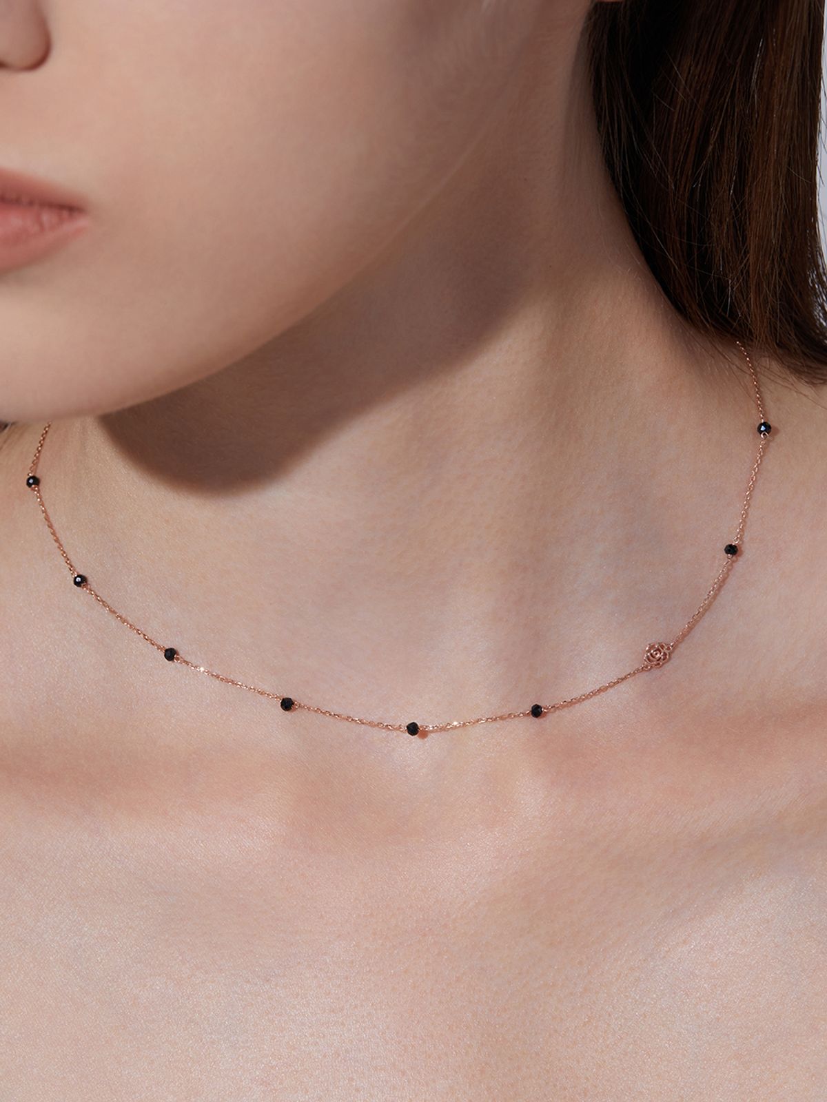 로즈몽(ROSEMONT) 14K 블랙스피넬 목걸이 RL0156