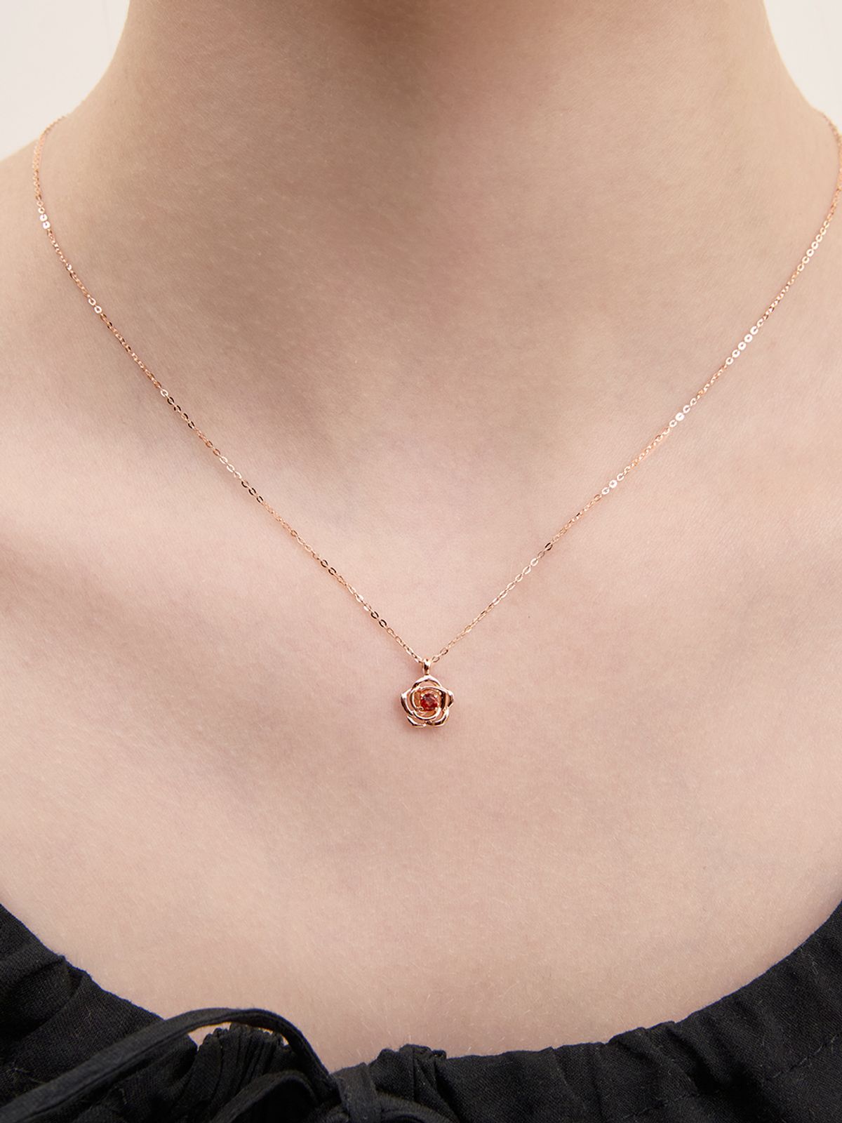 로즈몽(ROSEMONT) 14K 목걸이(1월탄생석) RS1306