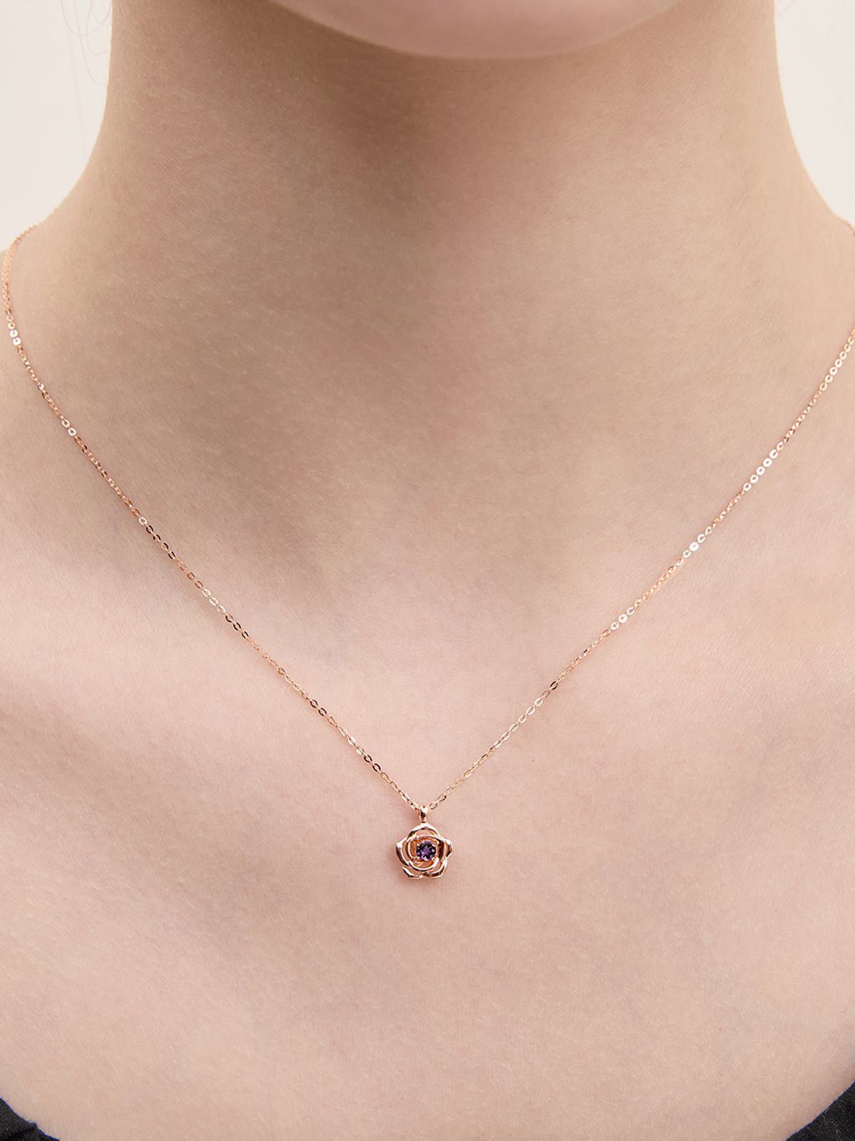 로즈몽(ROSEMONT) 14K 목걸이(2월탄생석) RS1307