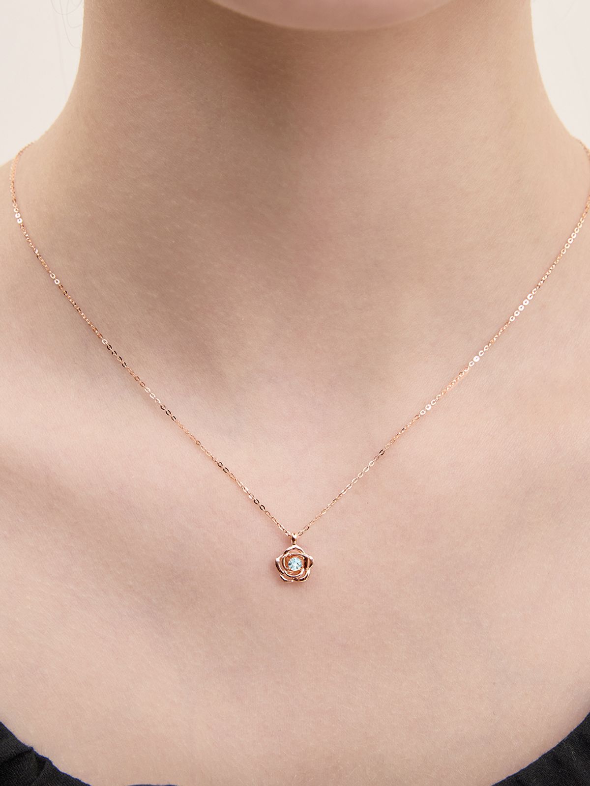 로즈몽(ROSEMONT) 14K 목걸이(3월탄생석) RS1308