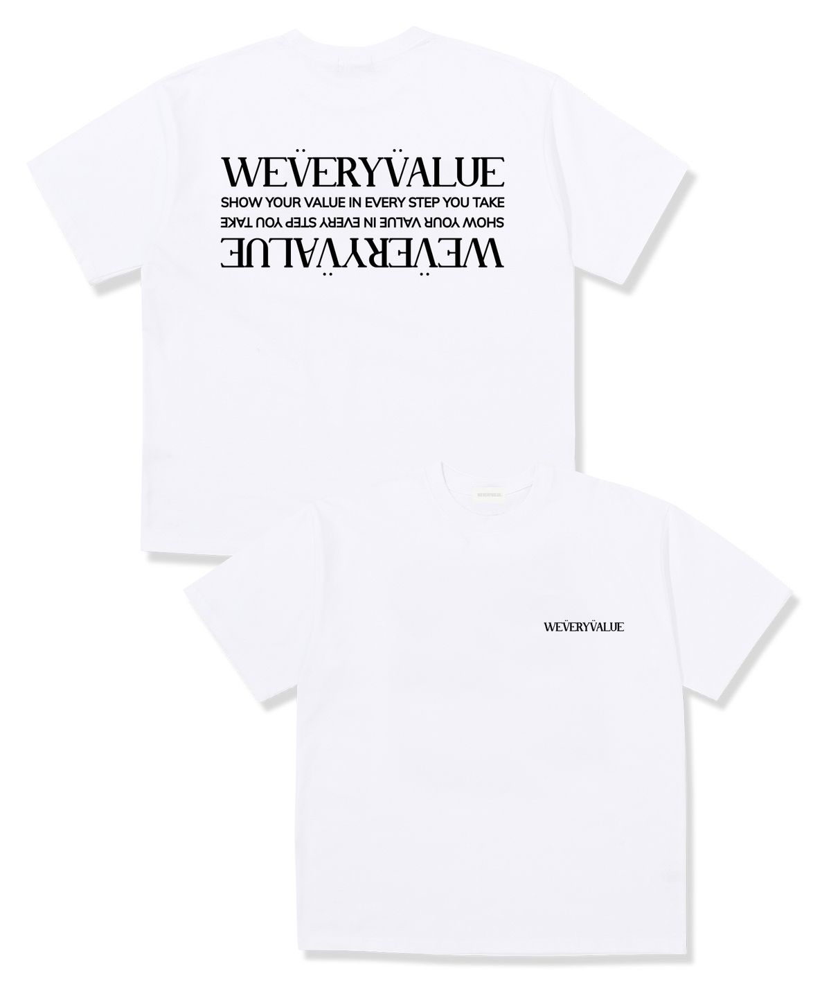 위베리벨류(WEVERYVALUE) V포인트 오버핏 반팔티셔츠 화이트
