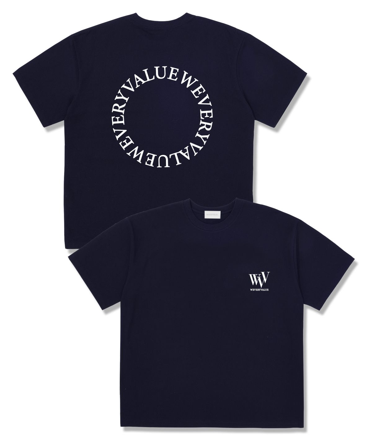 위베리벨류(WEVERYVALUE) WVV벨류 오버핏 반팔티셔츠 네이비