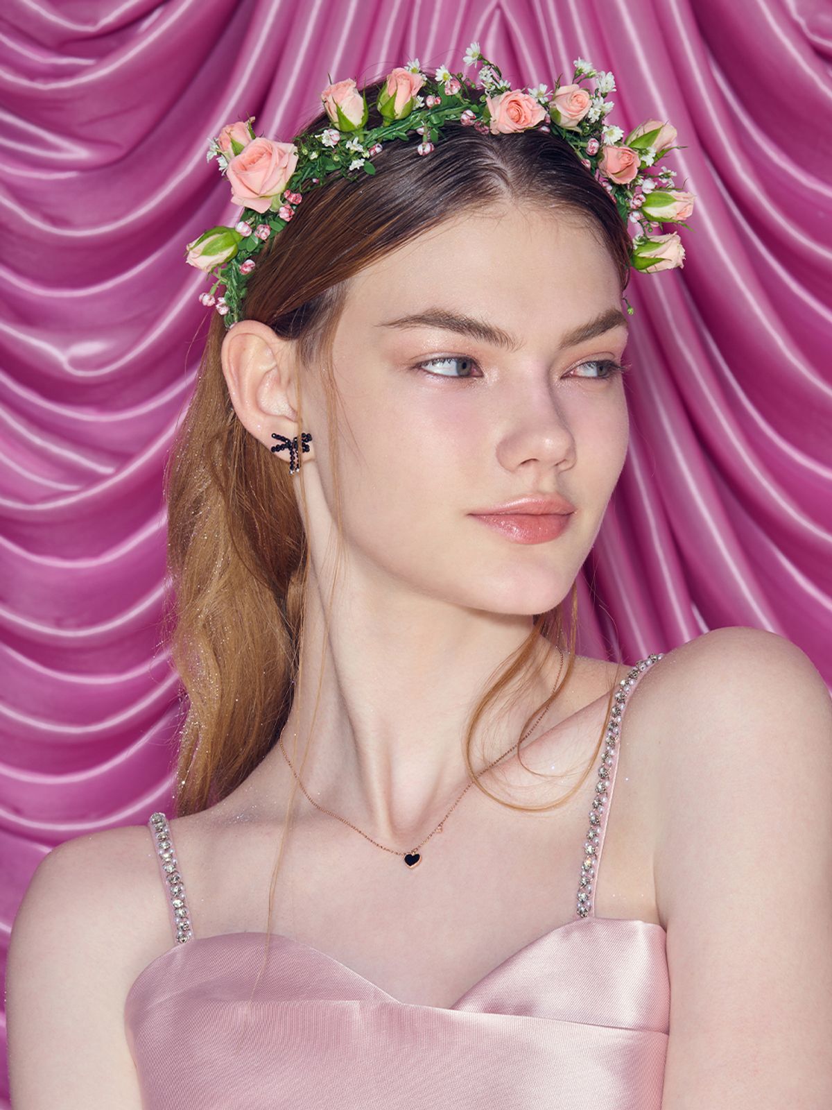 로즈몽(ROSEMONT) 14K 블랙오닉스 하트 목걸이 RA24C55K