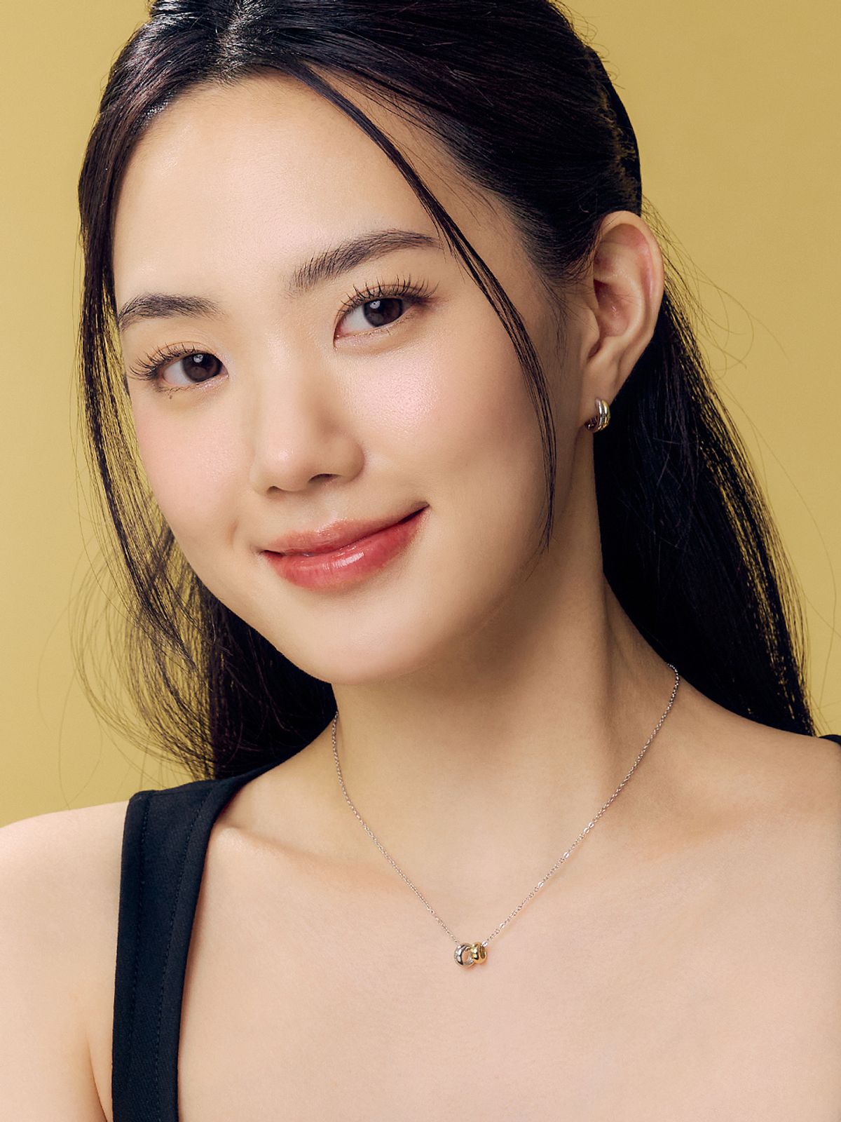 로즈몽(ROSEMONT) 실버 콤비링 목걸이 폴카 RA25B01A