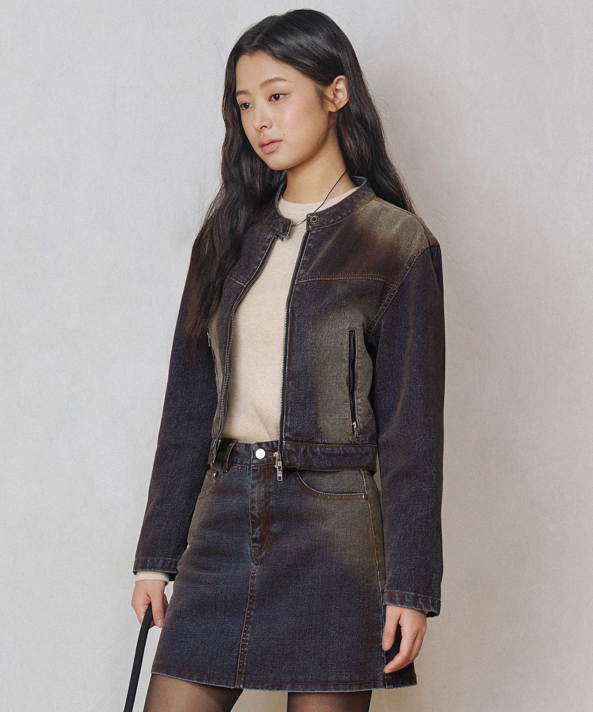 데케트 우먼(DECET WOMEN) [벨벳데님]Velvet Denim Jacket DCWJK001RUSTBLUE
