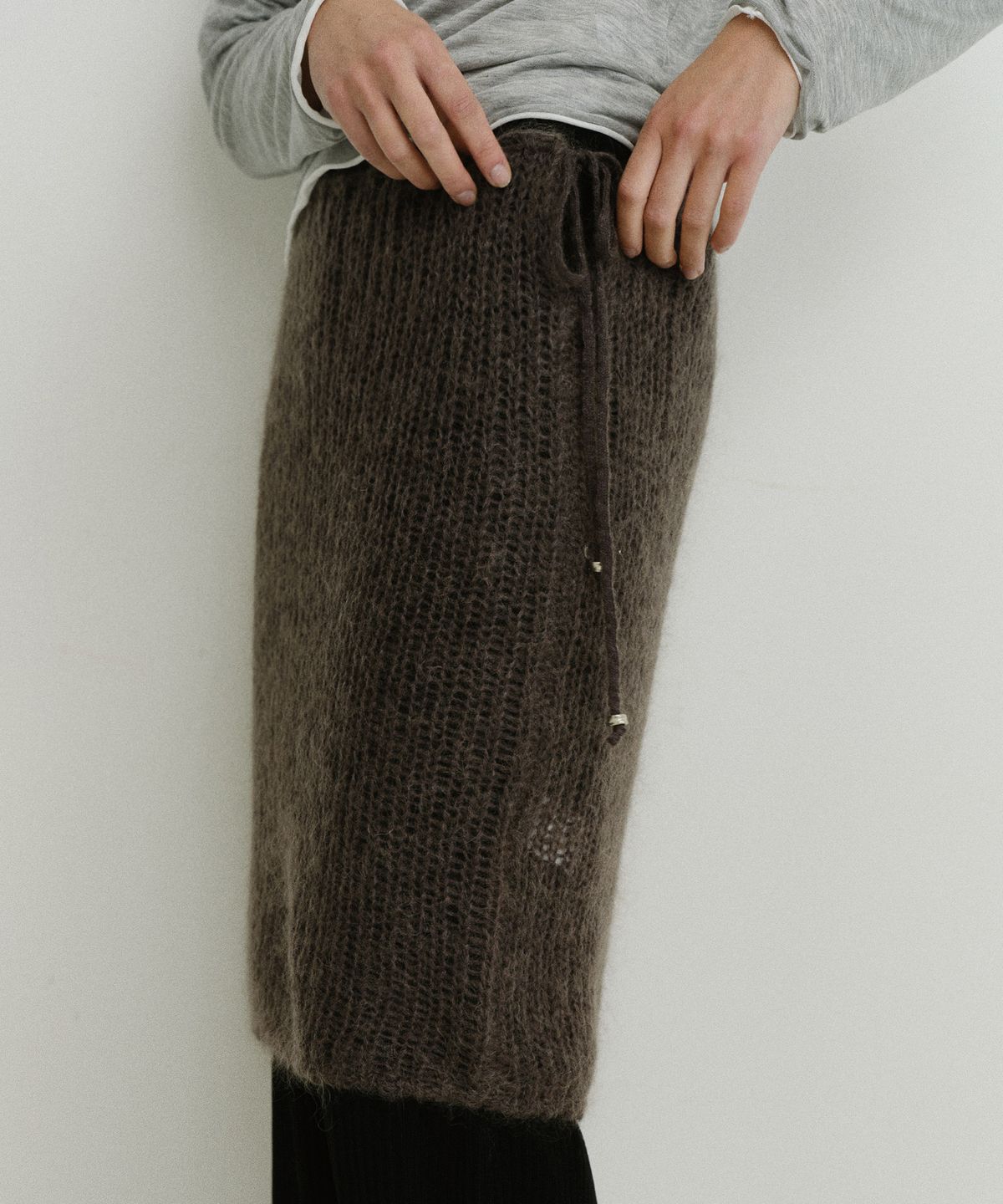 유라고(URAGO) Mohair wool knit skirt