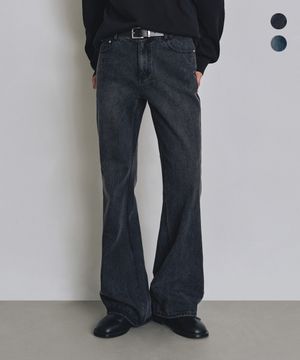 루즈핏 플레어 데님 팬츠 블랙 COOSPT249BLACK