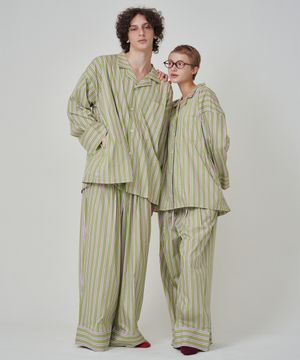 (uni)도미토리 시즌 스트라이프 파자마 백년초