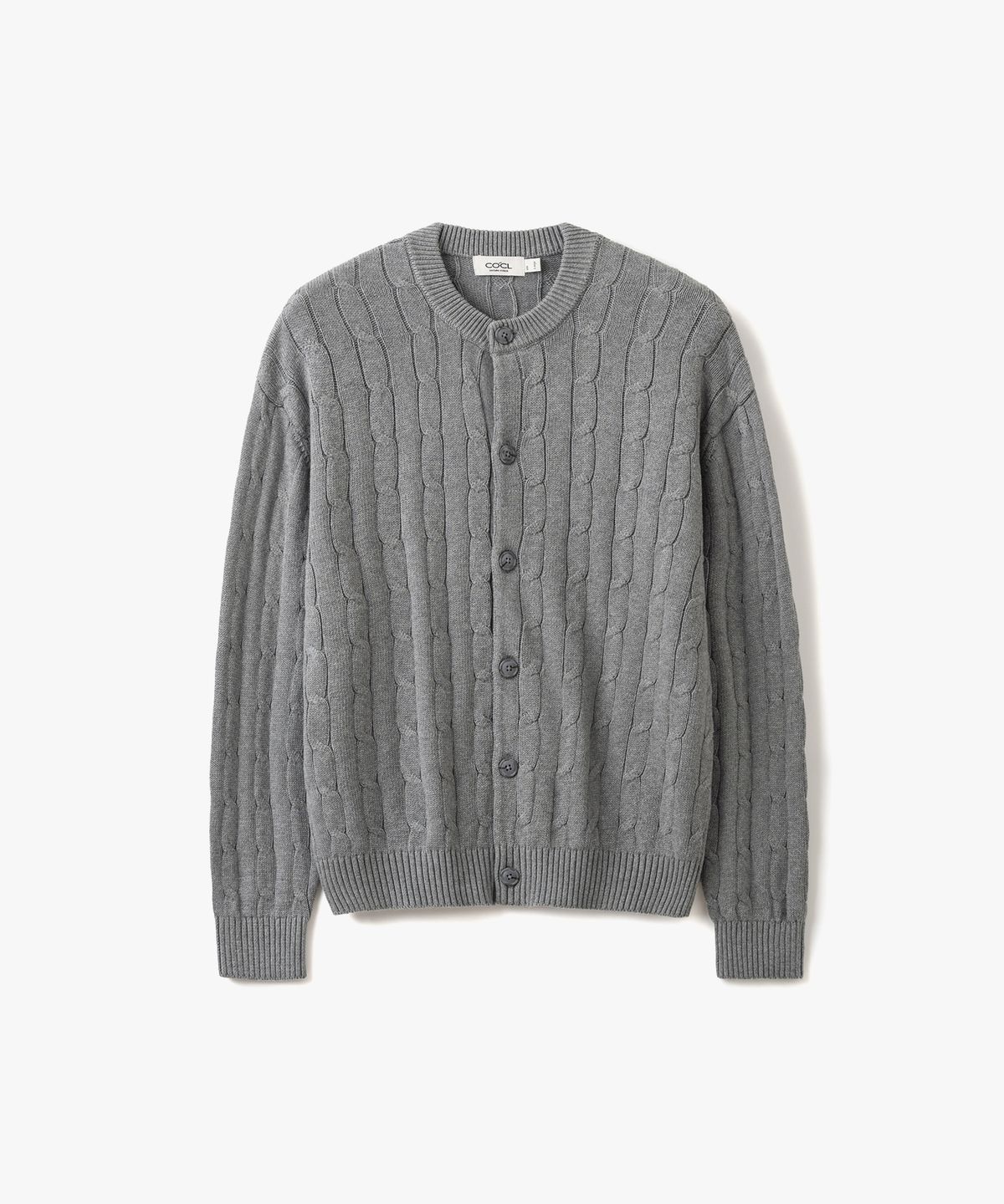 커스텀어클락(COSTUME O’CLOCK) 소프트 케이블 라운드 가디건 그레이 COOSCD021GRAY