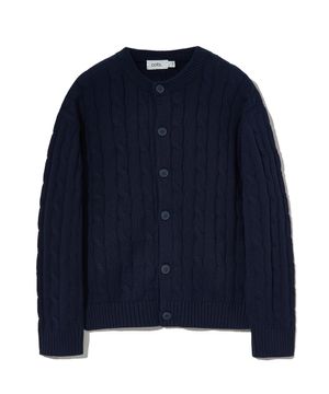 소프트 케이블 라운드 가디건 네이비 COOSCD021NAVY