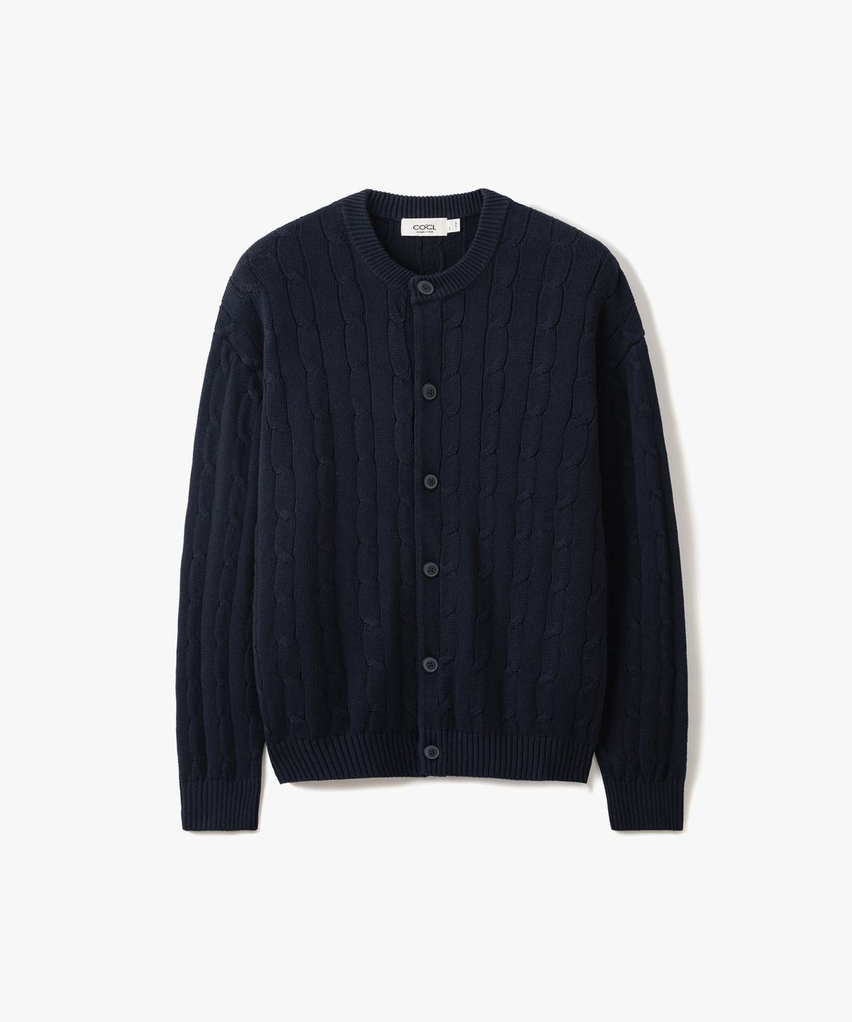 커스텀어클락(COSTUME O’CLOCK) 소프트 케이블 라운드 가디건 네이비 COOSCD021NAVY
