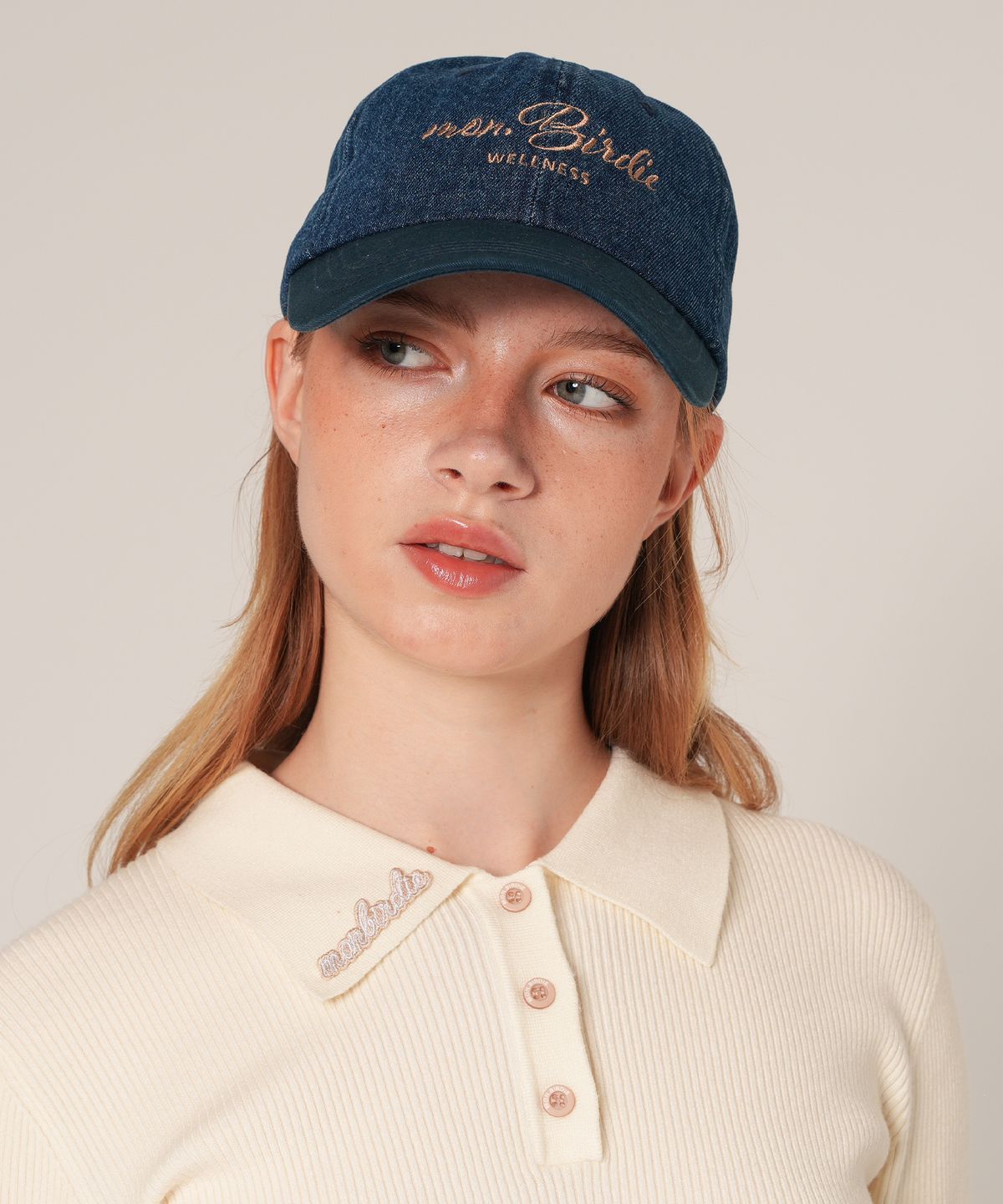 몽버디 골프(MONBIRDIE GOLF) 웰니스 데님 볼캡 NAVY