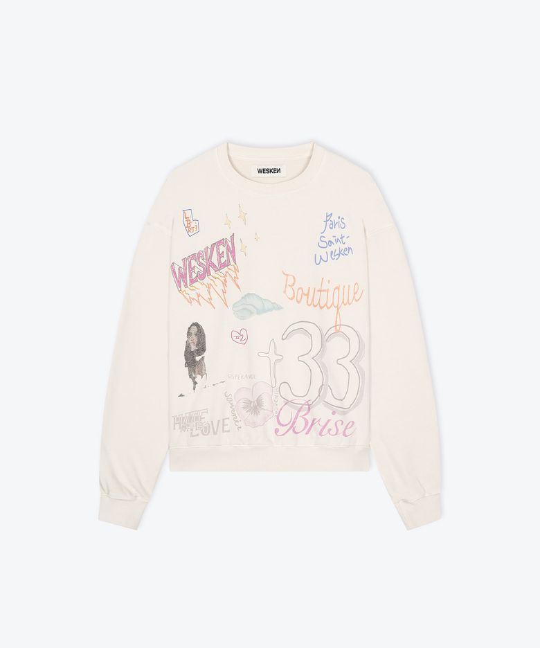[UNISEX] OVERSIZED LIFE IN PARIS SWEAT SHIRT (OATMEAL)
