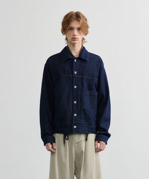 honeycomb denim trucker jacket (indigo)