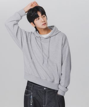 [기모추가]베이직 크롭 스웨트 후드티 AVH309 (2 COLOR)