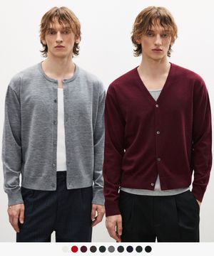[핏더사이즈 콜라보] 울 워셔블 크롭 가디건 - 13 COLOR