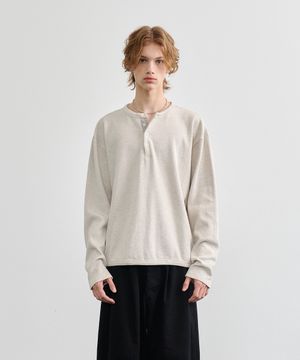 pique henley t-shirts (ivory)