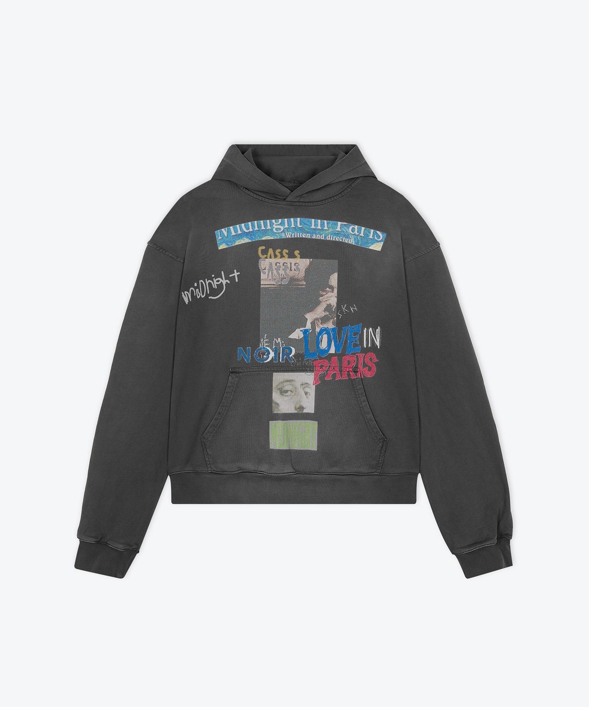 웨스켄(WESKEN) [UNISEX] OVERSIZED MIDNIGHT IN PARIS HOODIE (CHARCOAL)