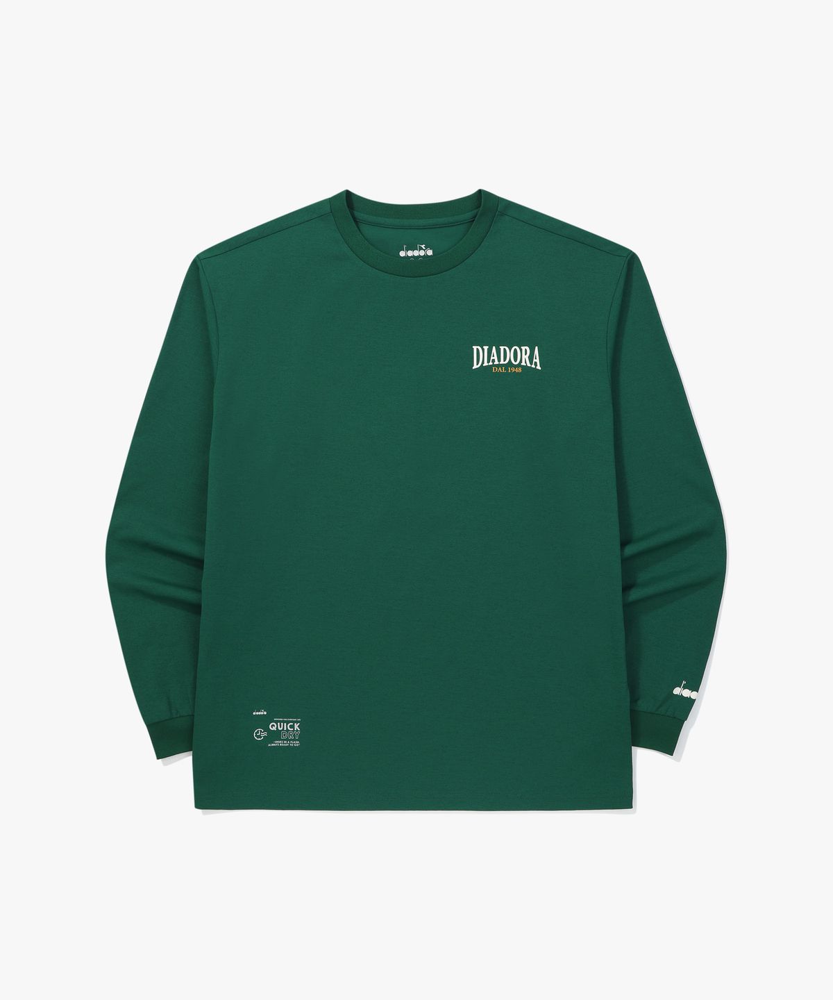 디아도라(diadora) AIRTEX 레터링 긴팔 티셔츠 GREEN