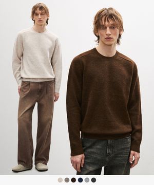 [수아레X오정규] 에센셜 울 새들 니트 - 6 COLOR