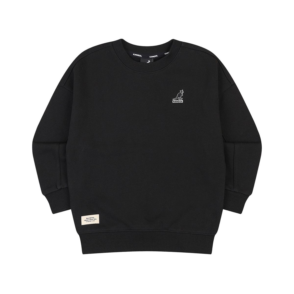 캉골키즈(KANGOL KIDS) 클럽 로고 브러쉬드 스웻셔츠 RD 0001 블랙