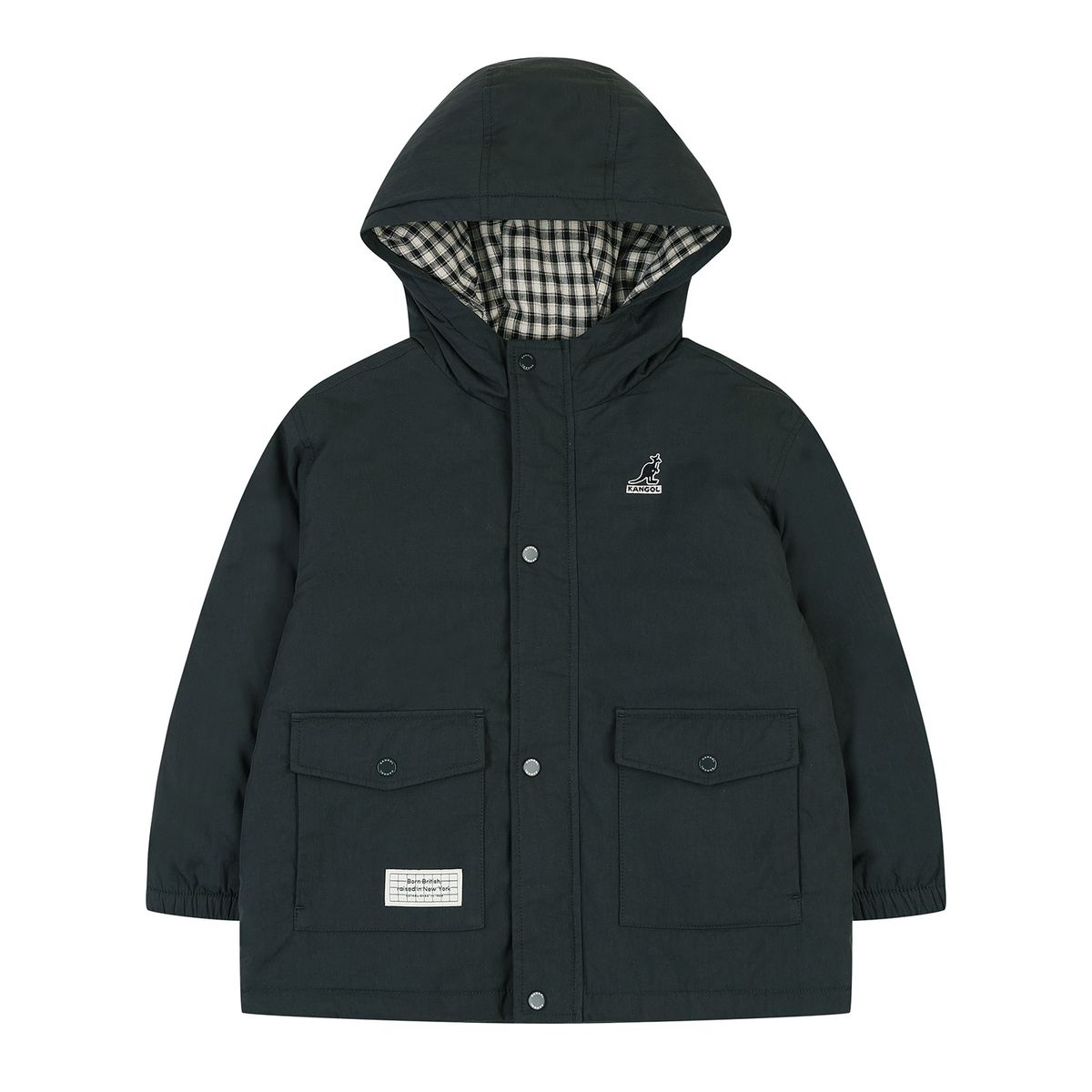 캉골키즈(KANGOL KIDS) 라이트 패디드 후디 점퍼 RC 0202 차콜