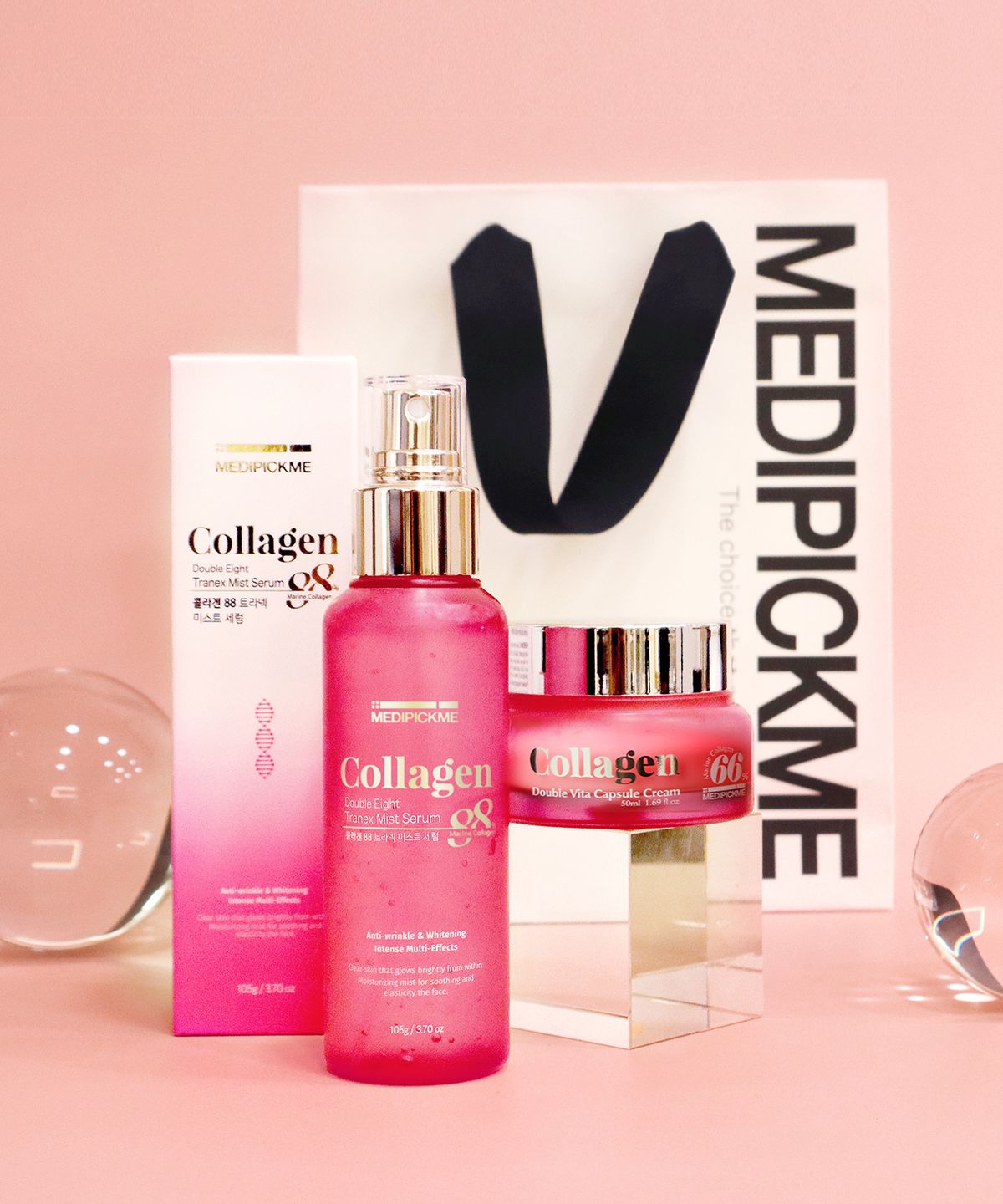 메디픽미(MEDIPICKME) [SET]콜라겐 더블탄력케어 2종 선물세트 (미스트세럼105g+크림50ml)