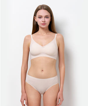 45g 에어핀 브라&팬티 세트_ 피치베이지