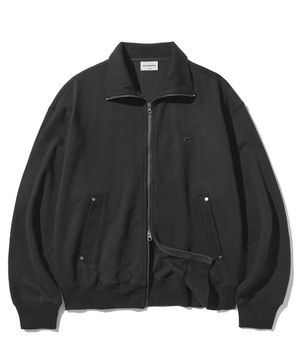 카라 루즈 핏 집업 자켓-블랙