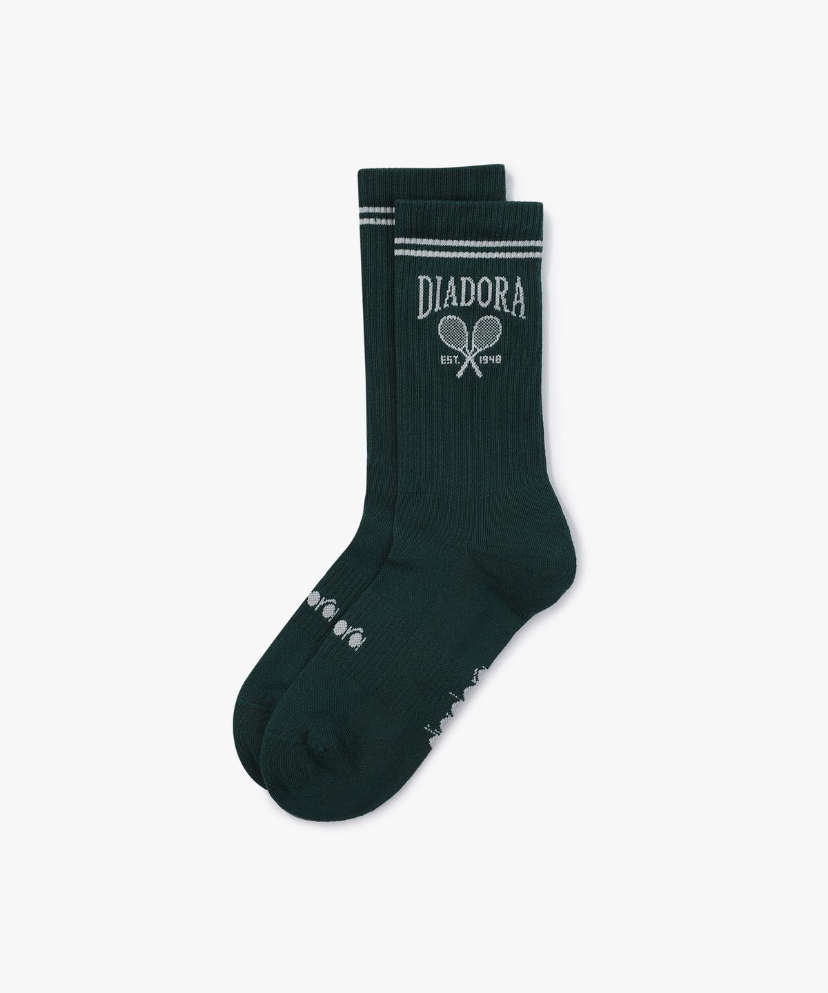 디아도라(diadora) 로고 자수 쿼터 삭스 DARK GREEN