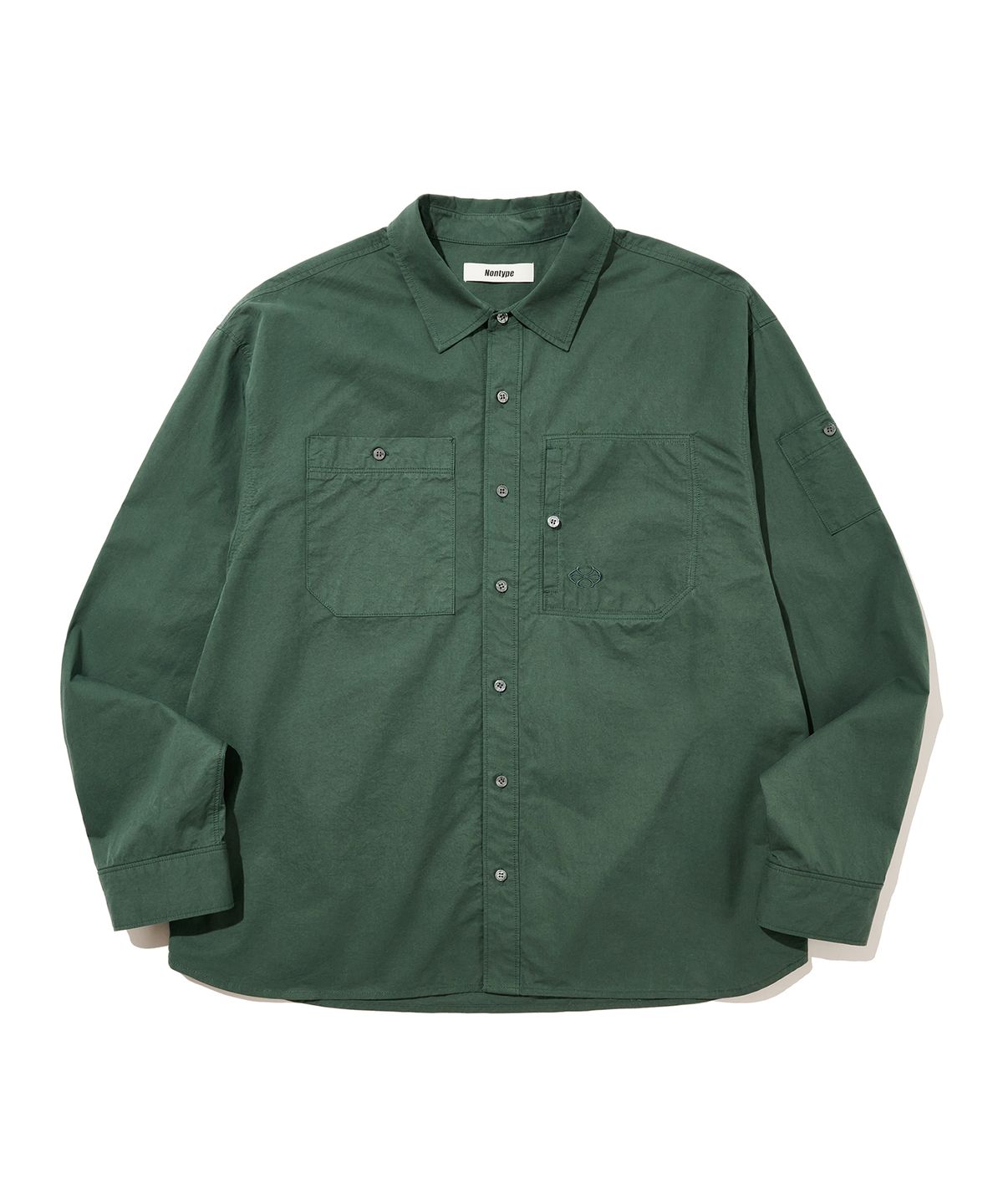 논타입(NONTYPE) OTHER SEMI CROP COMFY SHIRTS (FOREST GREEN)