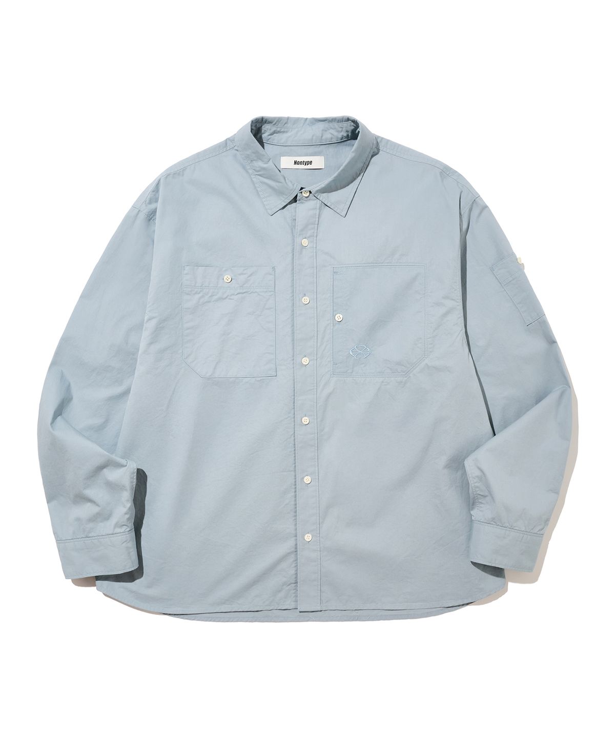 논타입(NONTYPE) OTHER SEMI CROP COMFY SHIRTS (SKY BLUE)