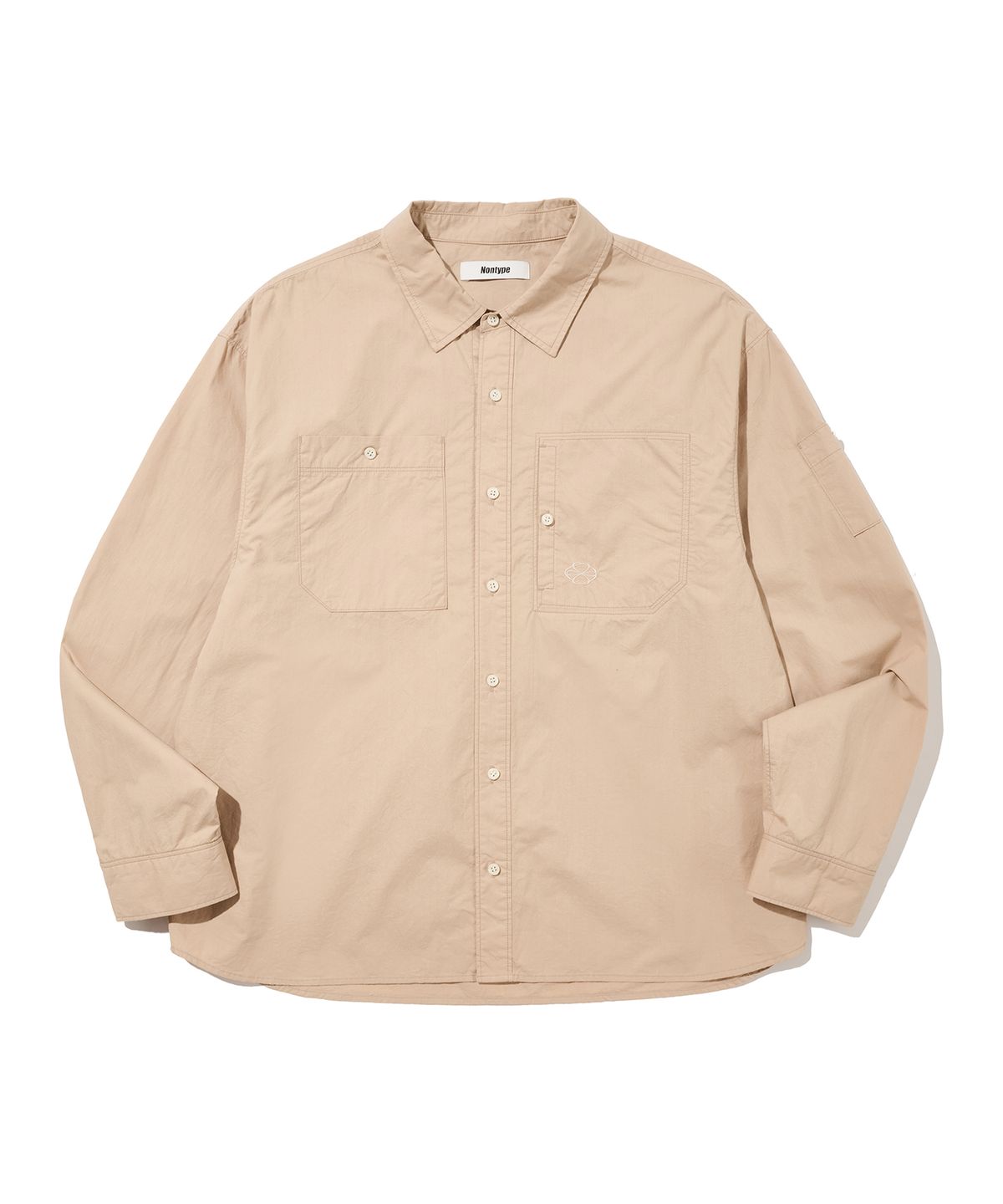 논타입(NONTYPE) OTHER SEMI CROP COMFY SHIRTS (BEIGE)