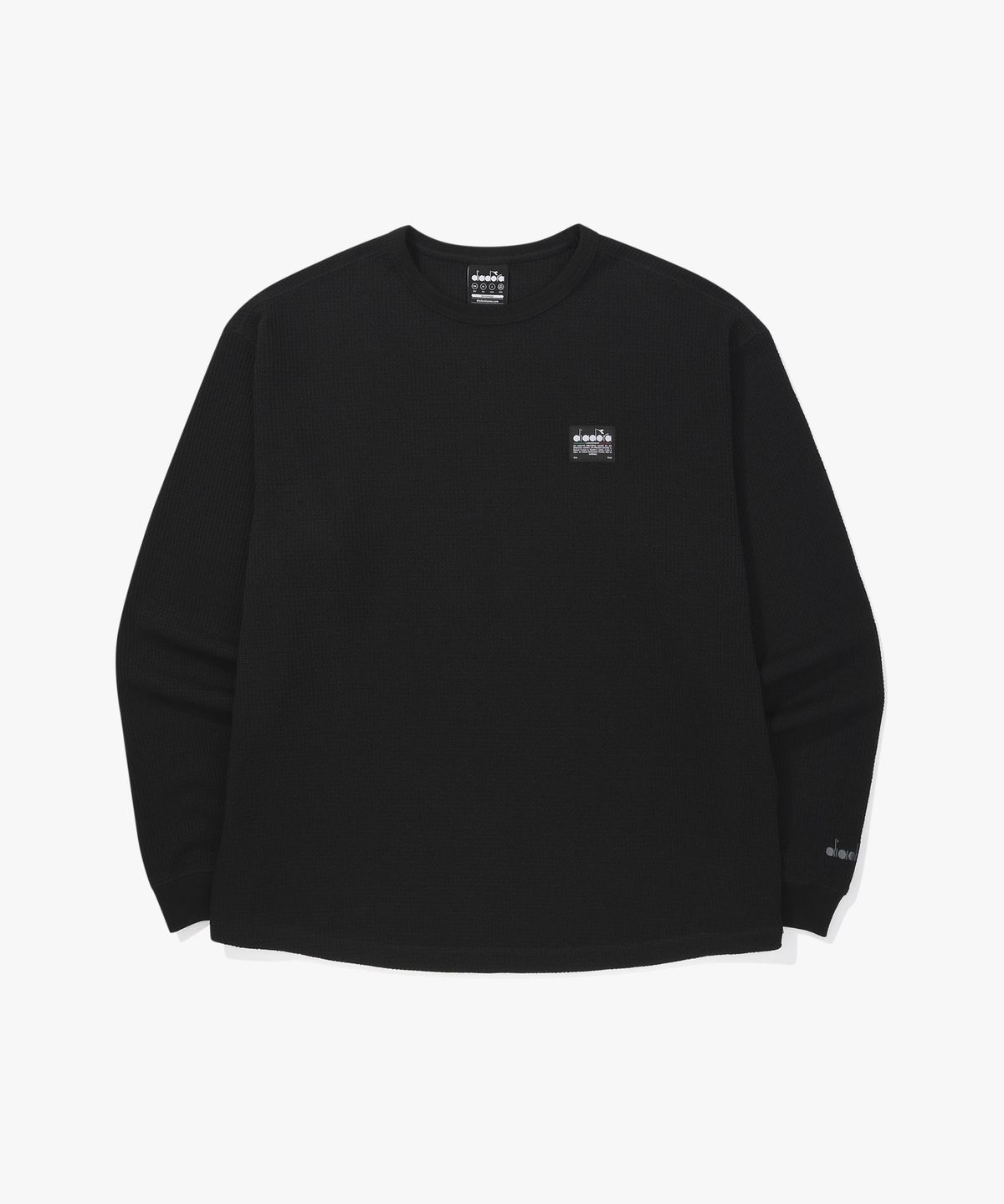 디아도라(diadora) 와플 긴팔 티셔츠 BLACK