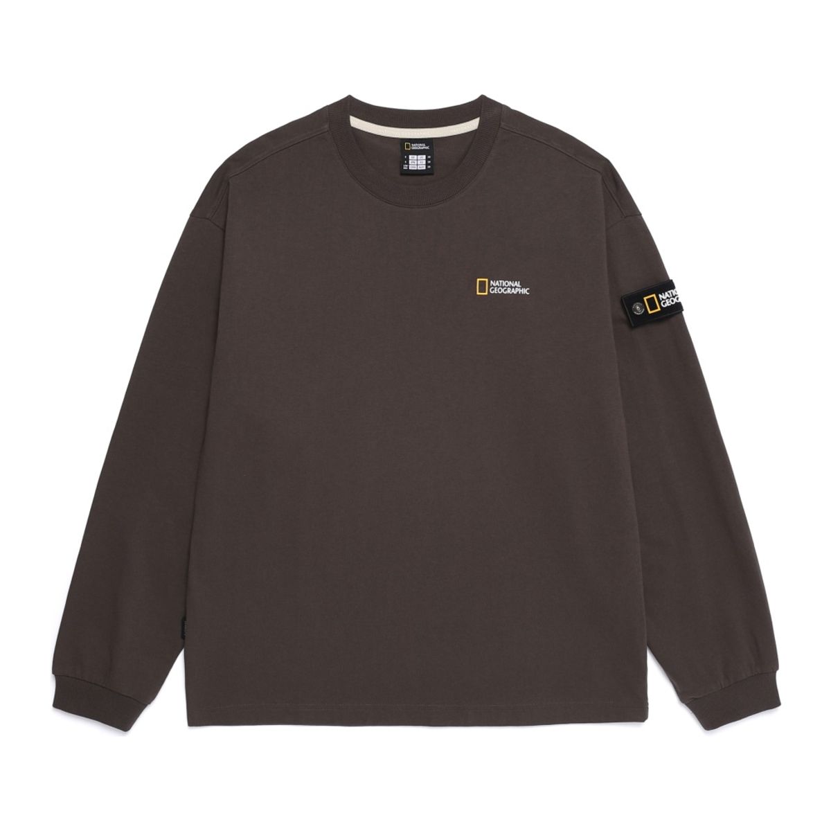 내셔널지오그래픽(NATIONALGEOGRAPHIC) N253UTS901 세미오버핏 롱 슬리브 티셔츠 BROWN
