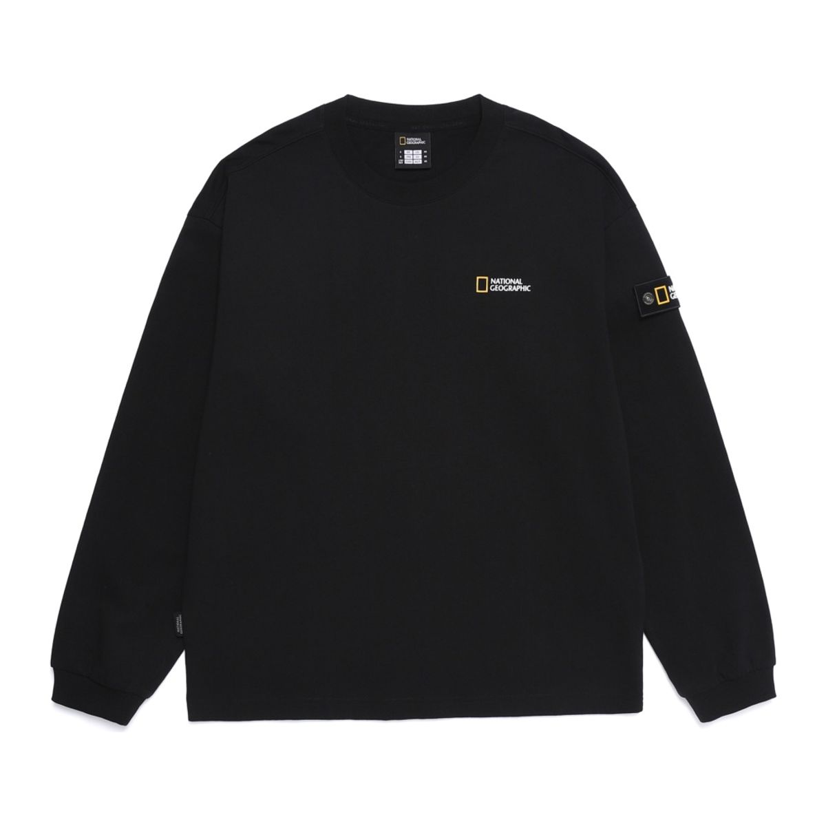 내셔널지오그래픽(NATIONALGEOGRAPHIC) N253UTS901 세미오버핏 롱 슬리브 티셔츠 BLACK