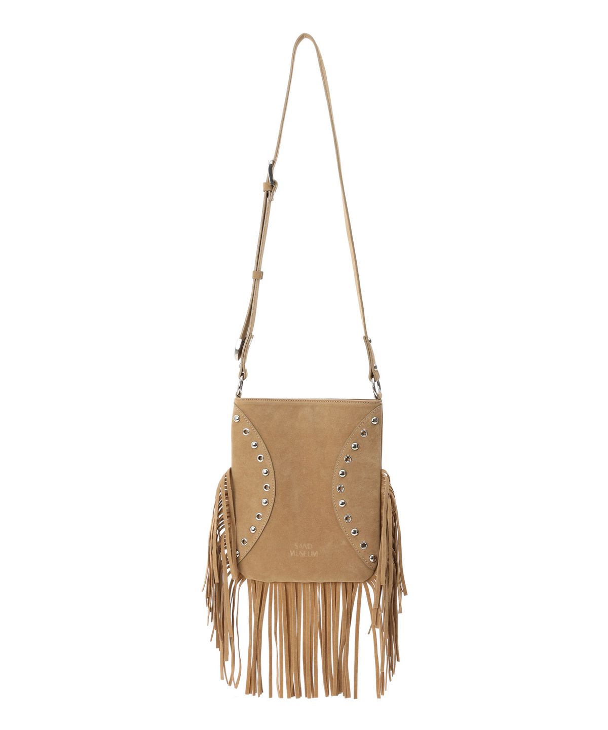 샌드뮤지엄(SAND MUSEUM) TASSA FRINGE BAG [Suede Beige]