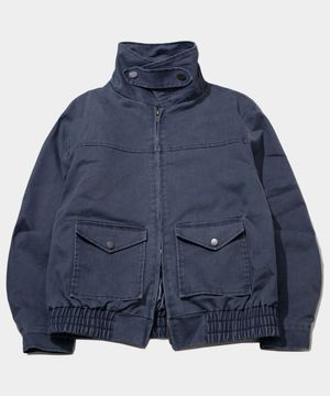 절개 투웨이 싱글카라 포켓 오버핏 블루종 집업 비조 자켓 [블루]