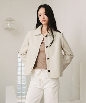 램스킨 베이직 자켓 [아이보리]