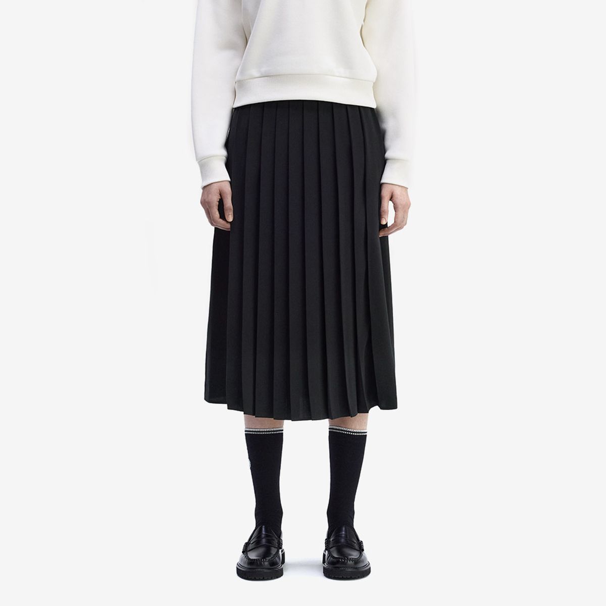 프레드페리(FRED PERRY) [Womens] 플리츠 스커트 - 블랙 AFPF2531106-102