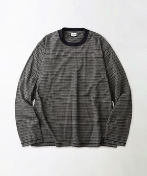 THIN STRIPE LONG SLEEVE TEE_NAVY/IVORY