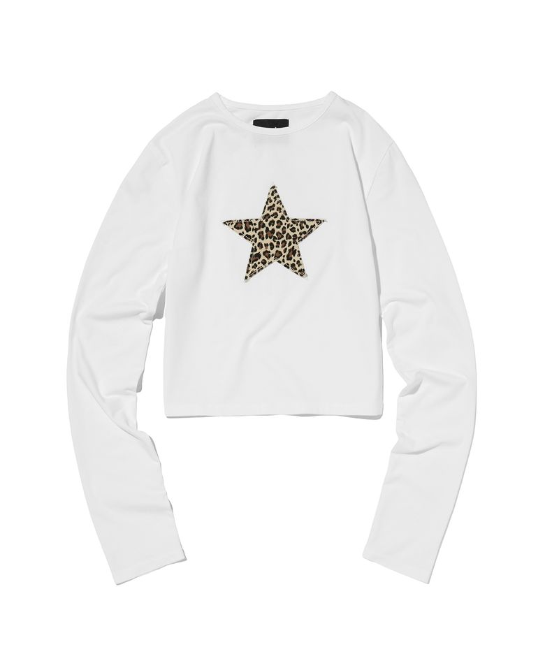 LEOPARD STAR LONG SLEEVE [WHITE]