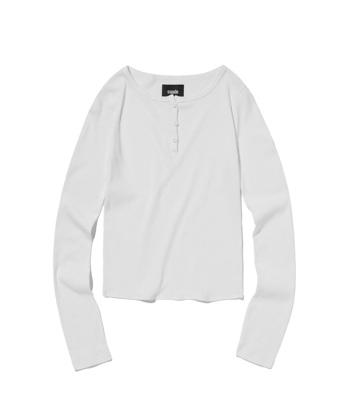 스웨이드(SUADE) RIBBED HENLEY NECK [WHITE]